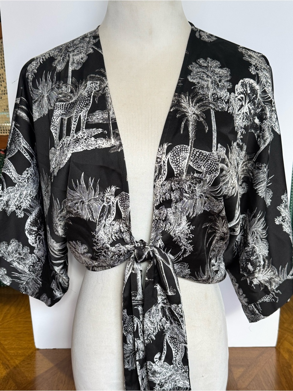 {Guess} Animal Print Wrap Top